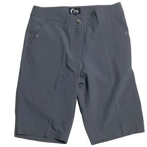 Zyia Active Wm’s Sm Grey Clubhouse Active Stretch Athletic Zip Shorts